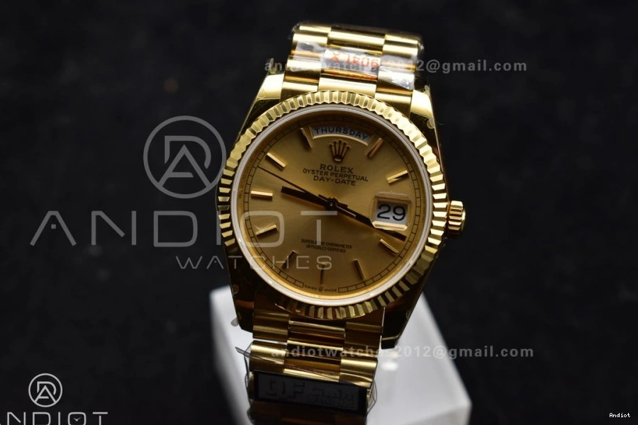 QF V5 Edition Bracelet Dial 36 President Best Weight) Steel on Gold vr3255 YG DayDate 904L (Gain 1115